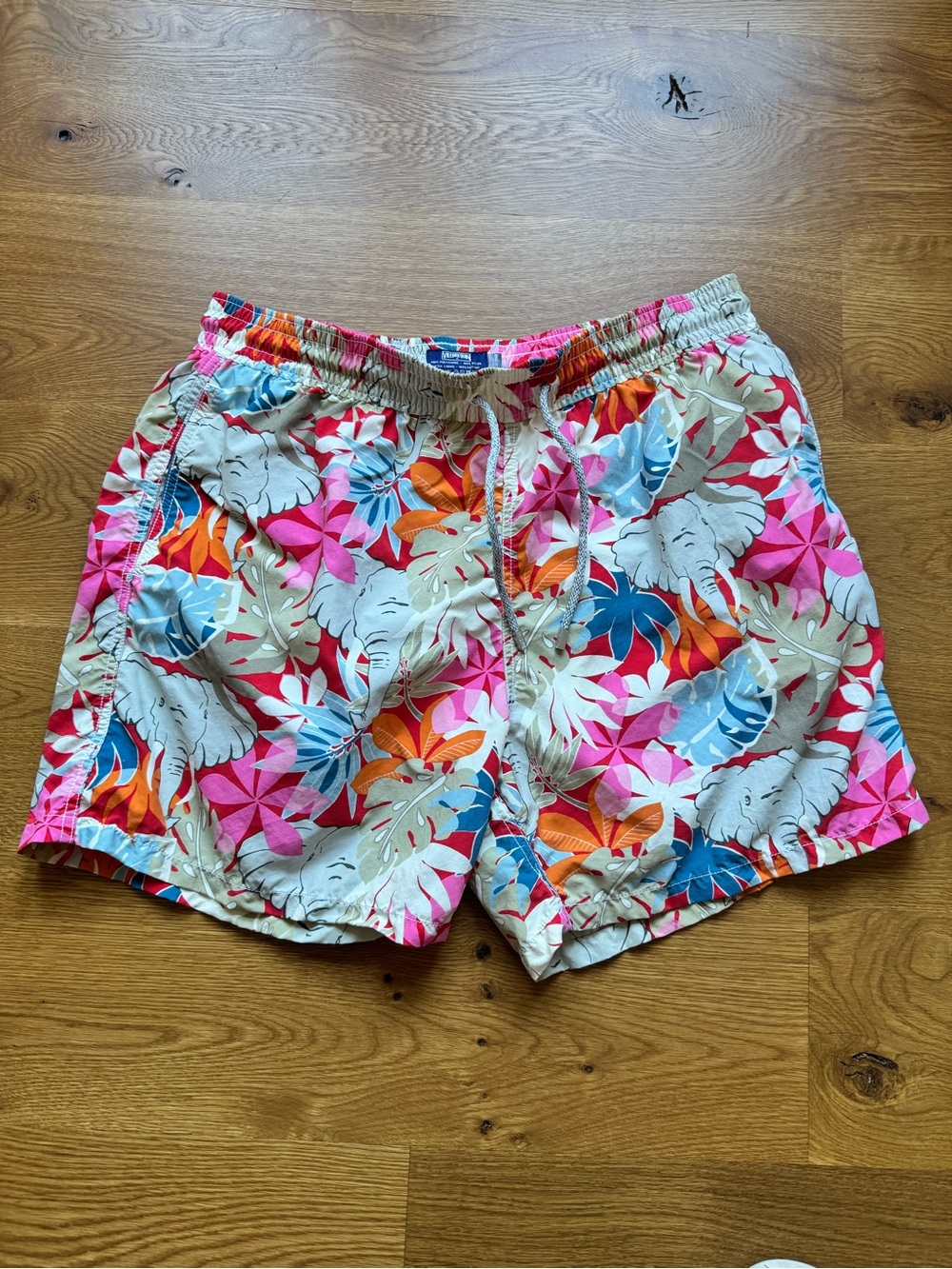 Vilebrequin Men's Floral Swim Shorts in Pink, Orange & Blue